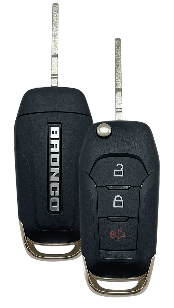 All Years Ford Bronco Ford Bronco Logo 3-Button (L,U,P) Flip Key Center Mill (315MHZ) (Uncut)